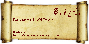 Babarczi Áron névjegykártya