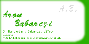 aron babarczi business card